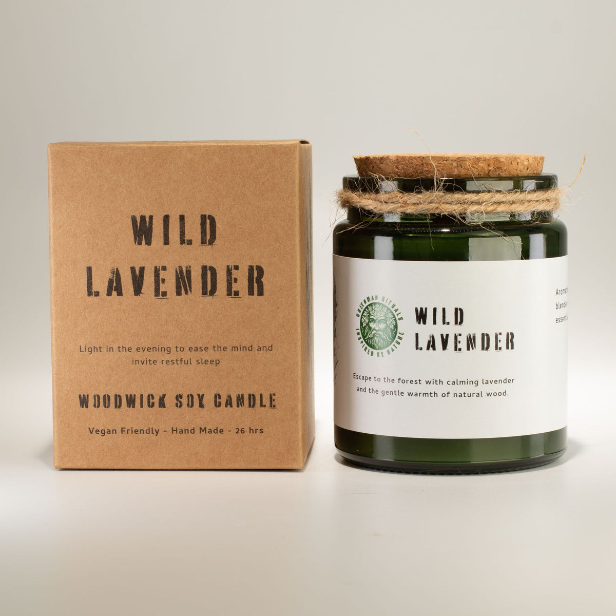 Greenman Woodwick Soy Candle - Wild Lavender - product view 3
