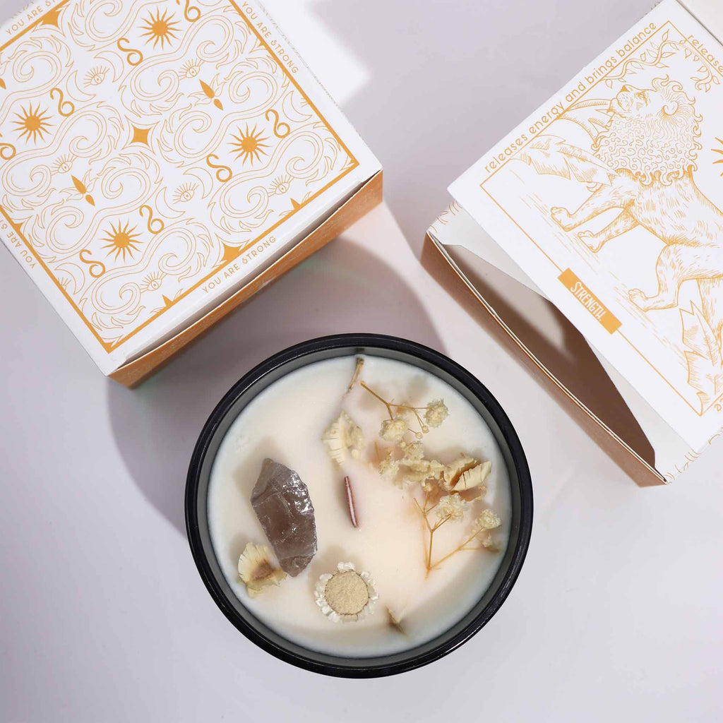 Hop Hare Crystal Magic Flower Candle - The Lion - product view 4