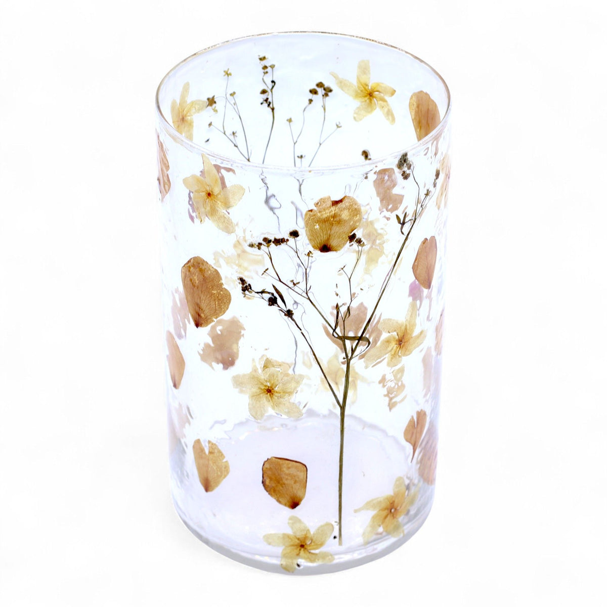 Natural Floral Glass - Tall Vase Candle Holder - Rose - product view 9