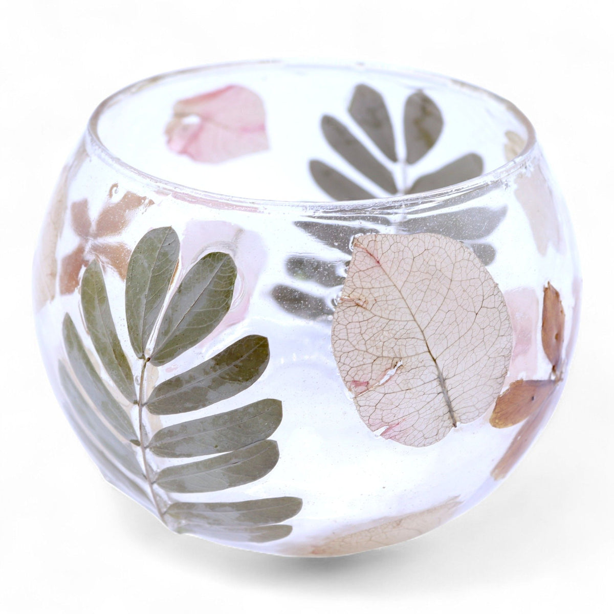 Natural Floral Glass - Bowl Candle Holder - Primavera - product view 6