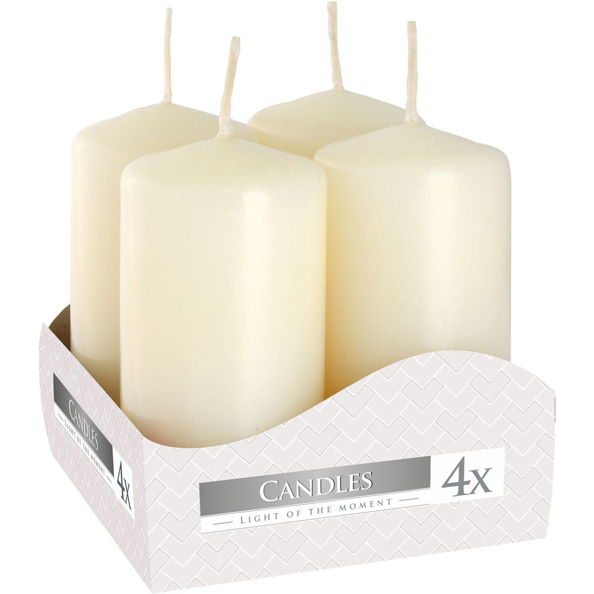 Set of 4 Pillar Candles 40x80mm - Ivory - product view 3