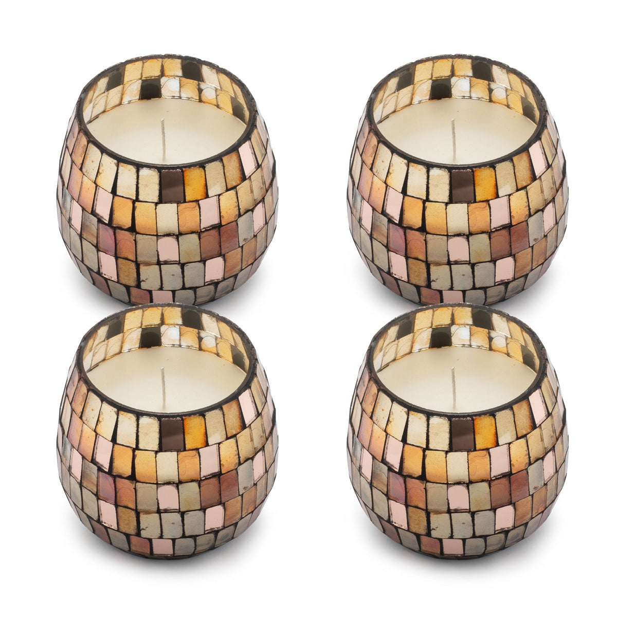 Small Glass Jar Candles - Amber Mosaic - product view 4