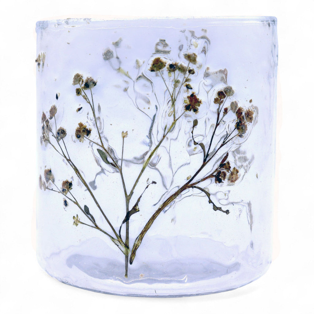 Natural Floral Glass - Straight Candle Holder - Margarita - product view 4