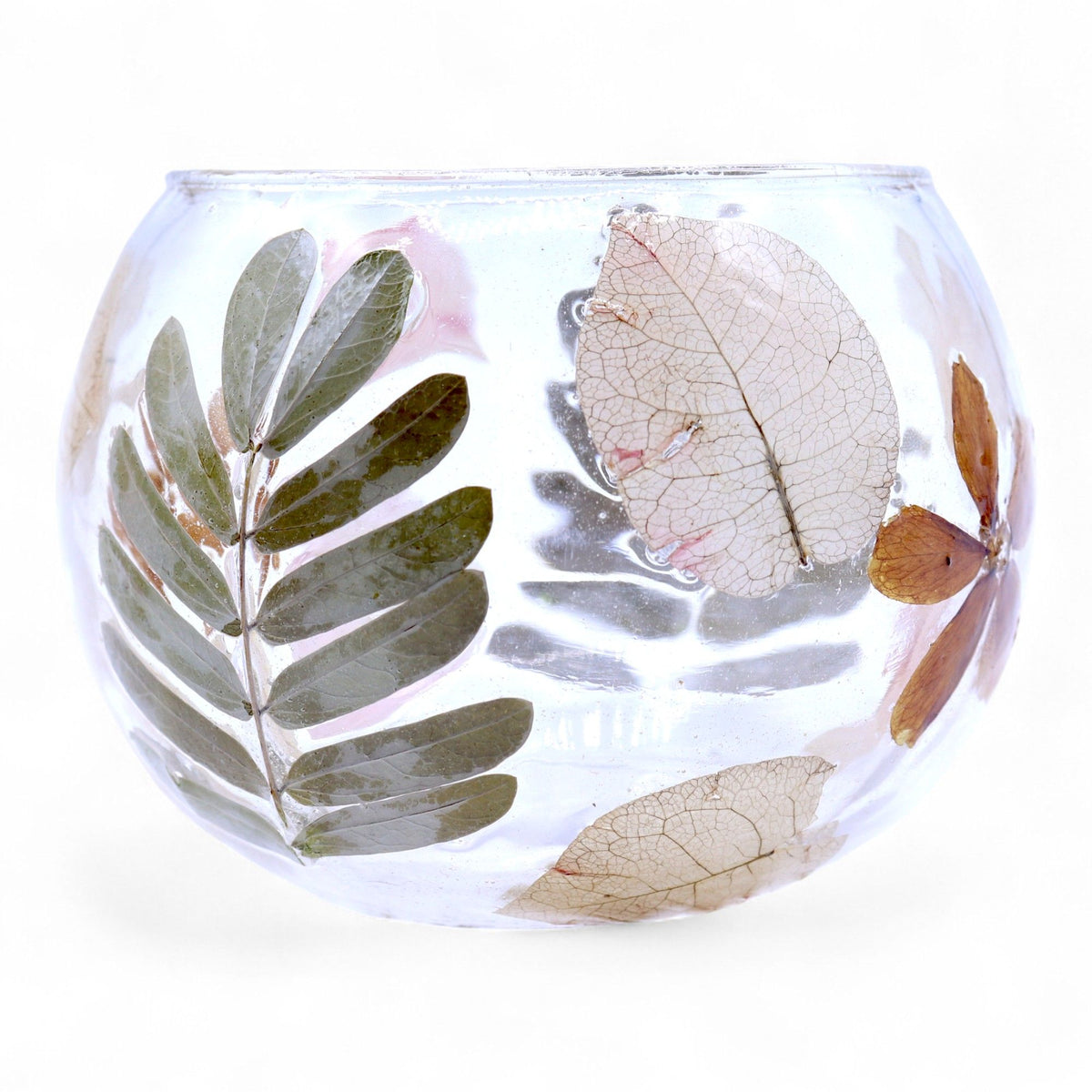 Natural Floral Glass - Bowl Candle Holder - Primavera - product view 7