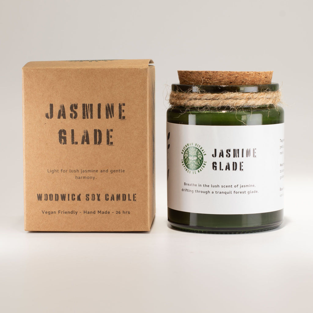 Greenman Woodwick Soy Candle - Jasmine Glade - product view 2