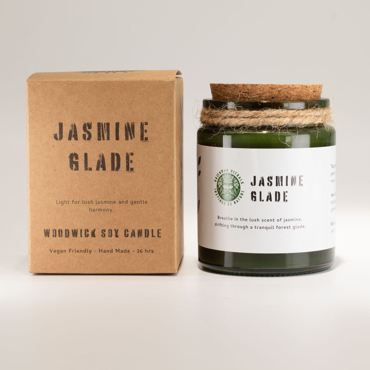 Greenman Woodwick Soy Candle - Jasmine Glade - product view 2