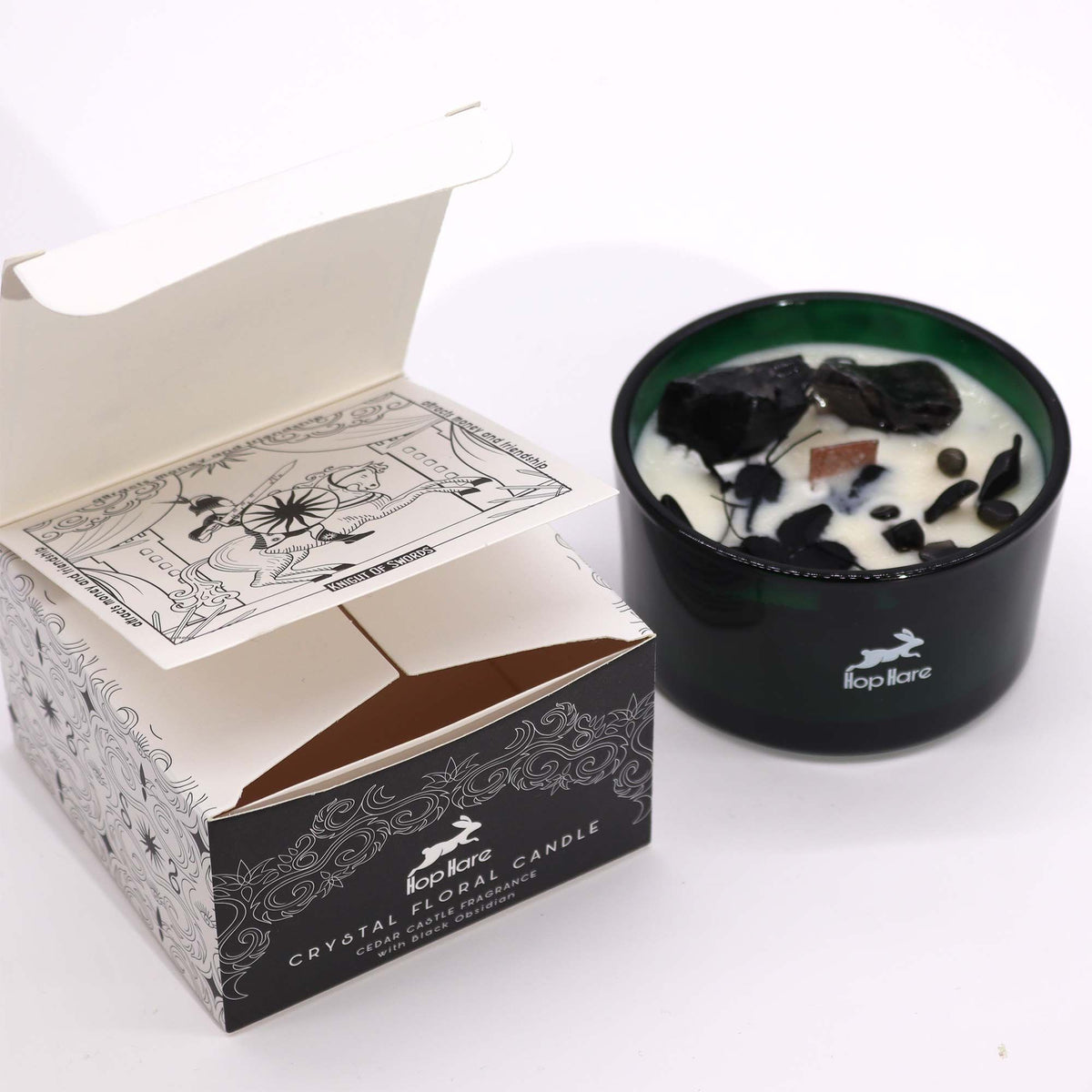 Hop Hare Crystal Magic Flower Candle - The Knight of Swords - product view 6