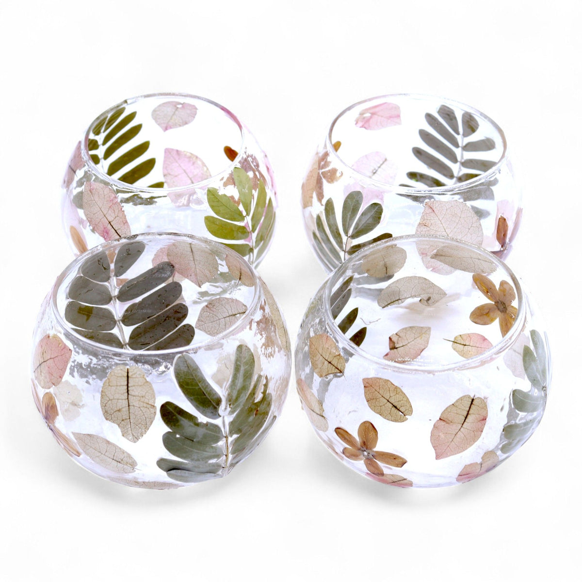 Natural Floral Glass - Bowl Candle Holder - Primavera - product view 10