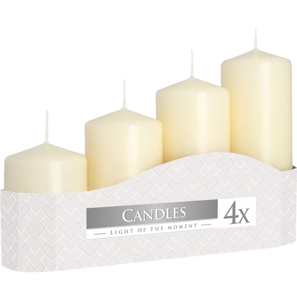 Set of 4 Pillar Candles 50mm (11/16/22/33H) - Ivory - product view 2