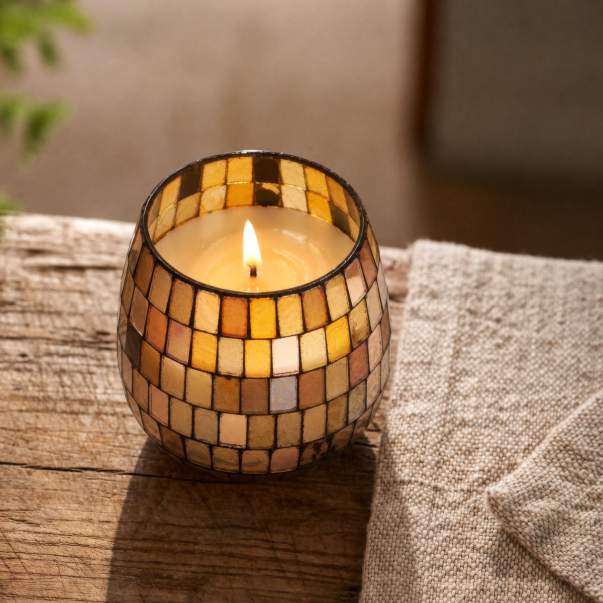 Small Glass Jar Candles - Amber Mosaic - product view 6