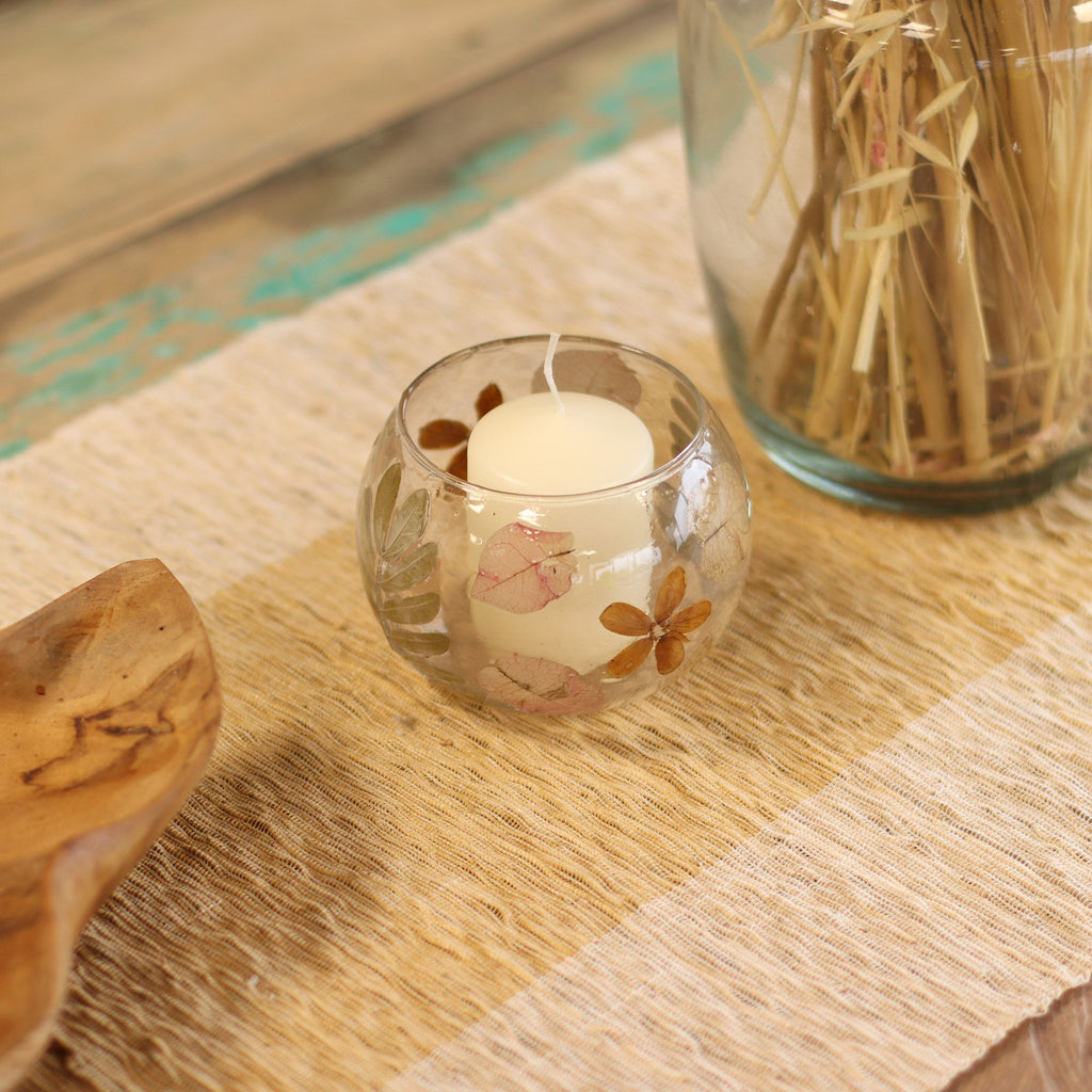 Natural Floral Glass - Bowl Candle Holder - Primavera - product view 8