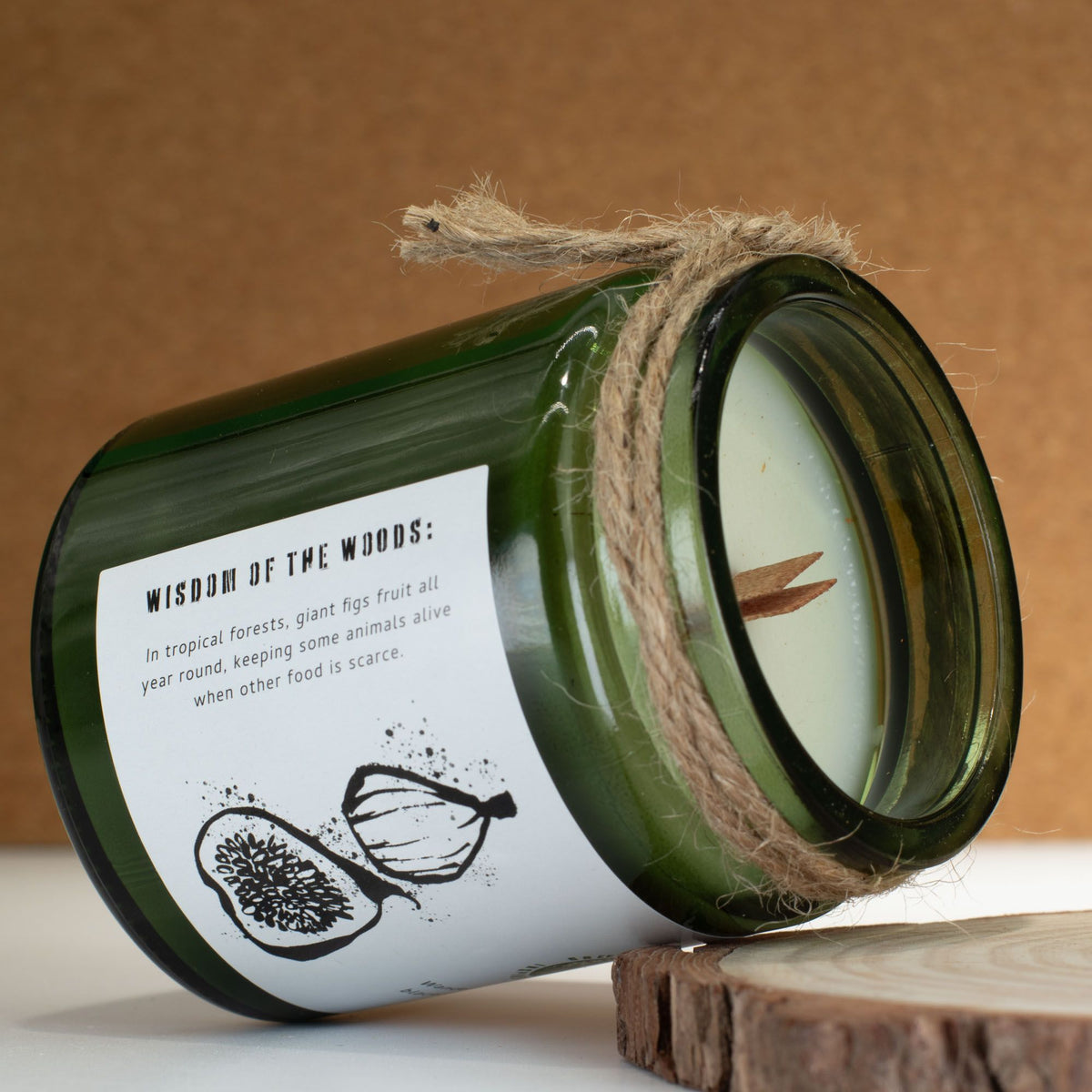 Greenman Woodwick Soy Candle - Fig & Cassis - product view 3