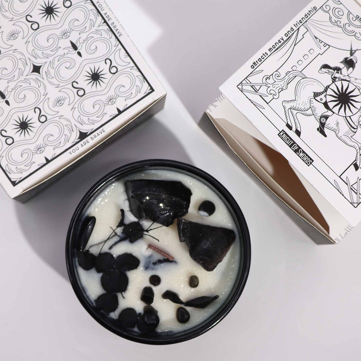 Hop Hare Crystal Magic Flower Candle - The Knight of Swords - product view 4