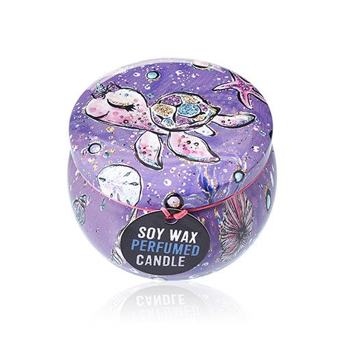 Art Tin Candle - Assorted Design - Sea life - Raspberry - product view 3