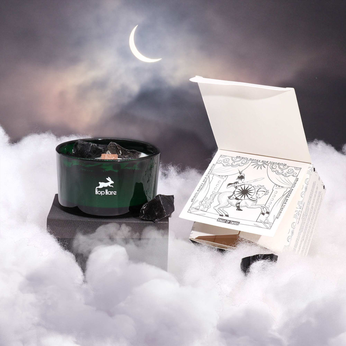 Hop Hare Crystal Magic Flower Candle - The Knight of Swords - product view 3