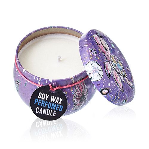 Art Tin Candle - Assorted Design - Sea life - Raspberry - product view 14