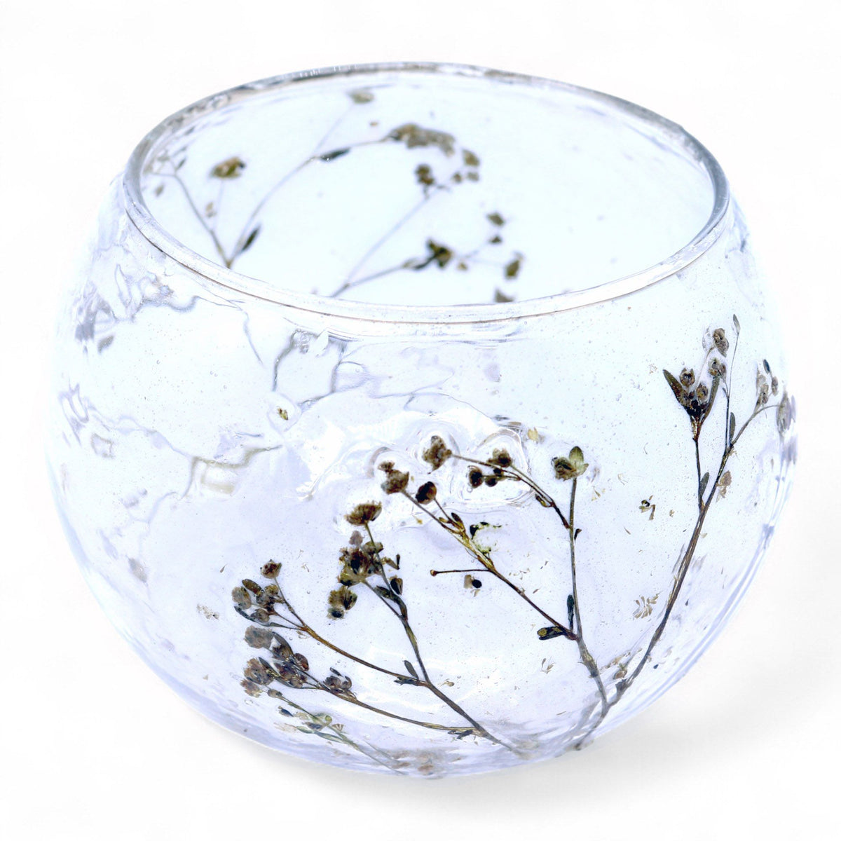 Natural Floral Glass - Bowl Candle Holder - Margarita - product view 4