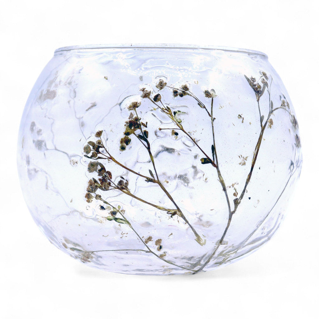 Natural Floral Glass - Bowl Candle Holder - Margarita - product view 5