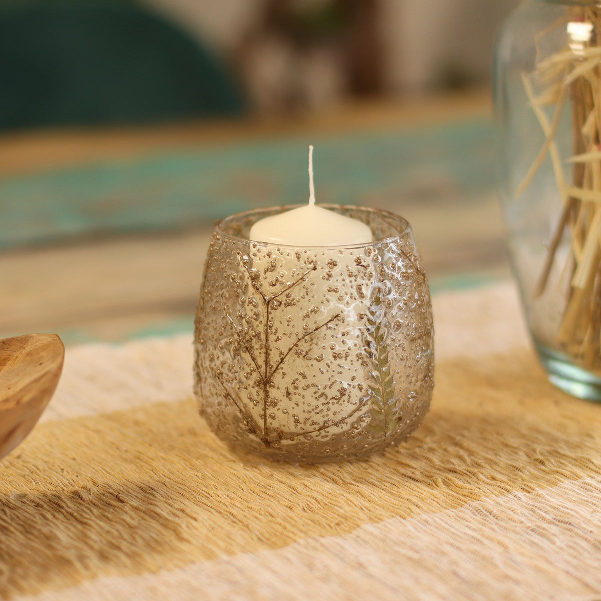 Natural Floral Glass - Straight Candle Holder - Pino - product view 3