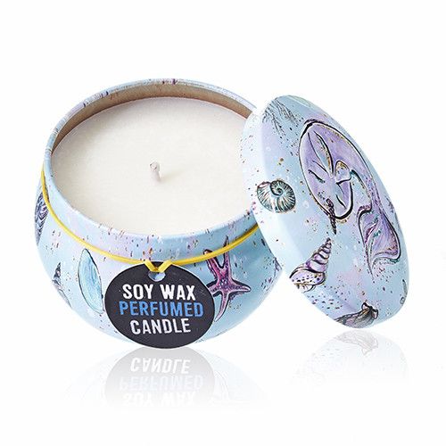 Art Tin Candle - Assorted Design - Sea life - Raspberry - product view 11