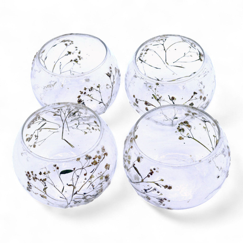 Natural Floral Glass - Bowl Candle Holder - Margarita - product view 3