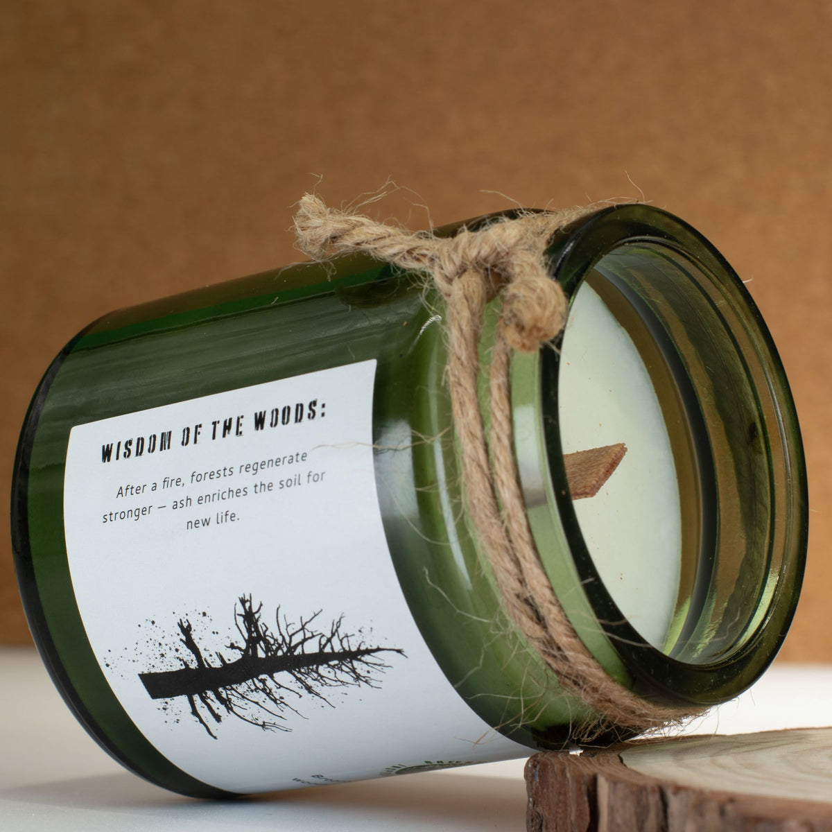 Greenman Woodwick Soy Candle - Ash & Woodsmoke - product view 4
