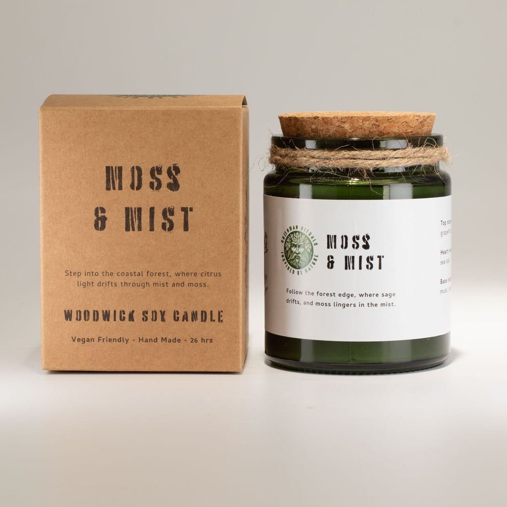 Greenman Woodwick Soy Candle - Moss & Mist - product view 2