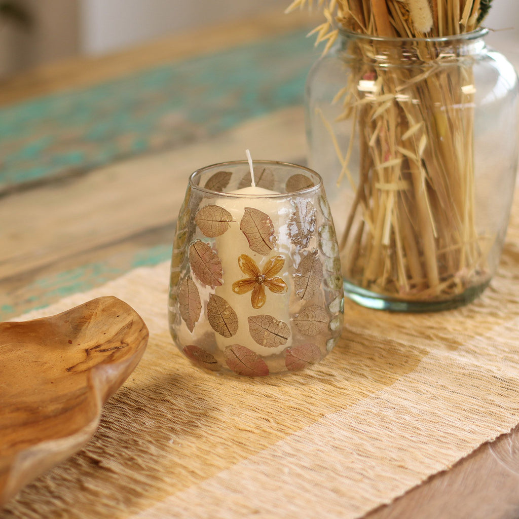 Natural Floral Glass - Vase Candle Holder - Primavera - product view 3