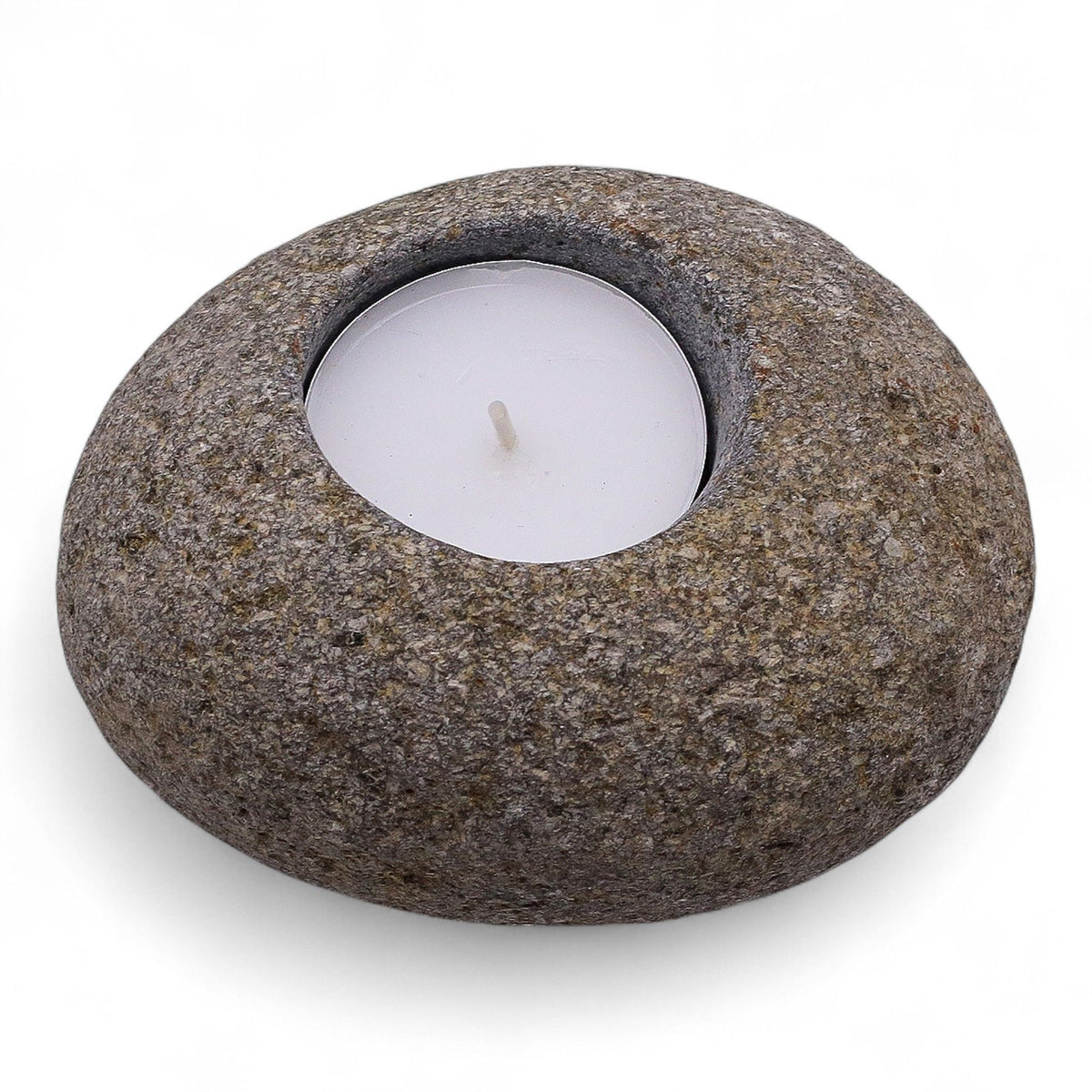 Natural Riverstone Candle Holder - Single Nightlight - product view 4