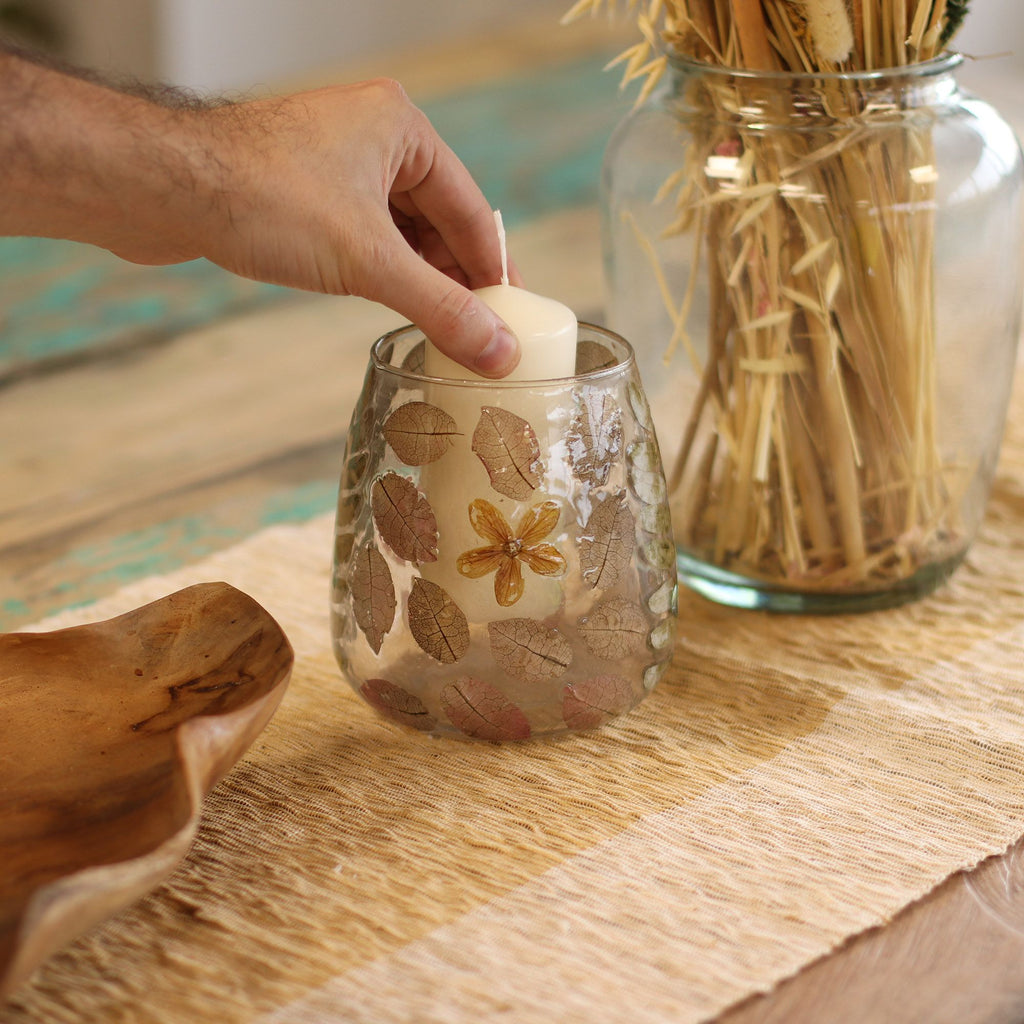 Natural Floral Glass - Vase Candle Holder - Primavera - product view 7