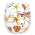 Natural Floral Glass - Straight Candle Holder - Rosa