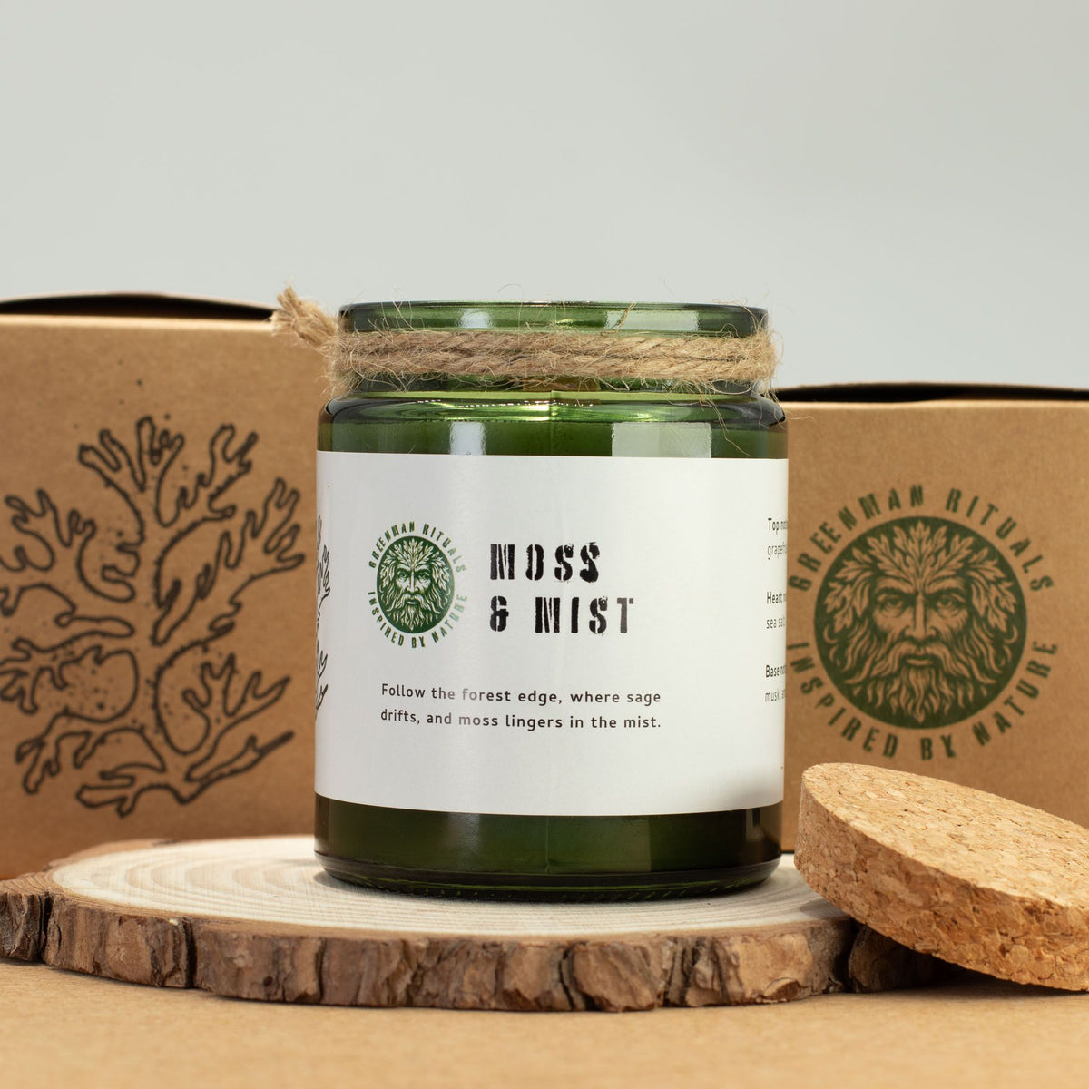 Greenman Woodwick Soy Candle - Moss & Mist - product view 5