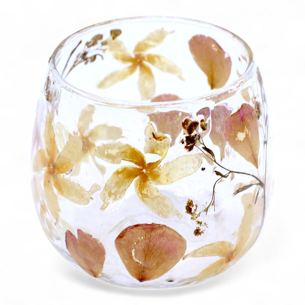 Natural Floral Glass - Straight Candle Holder - Rosa - product view 6