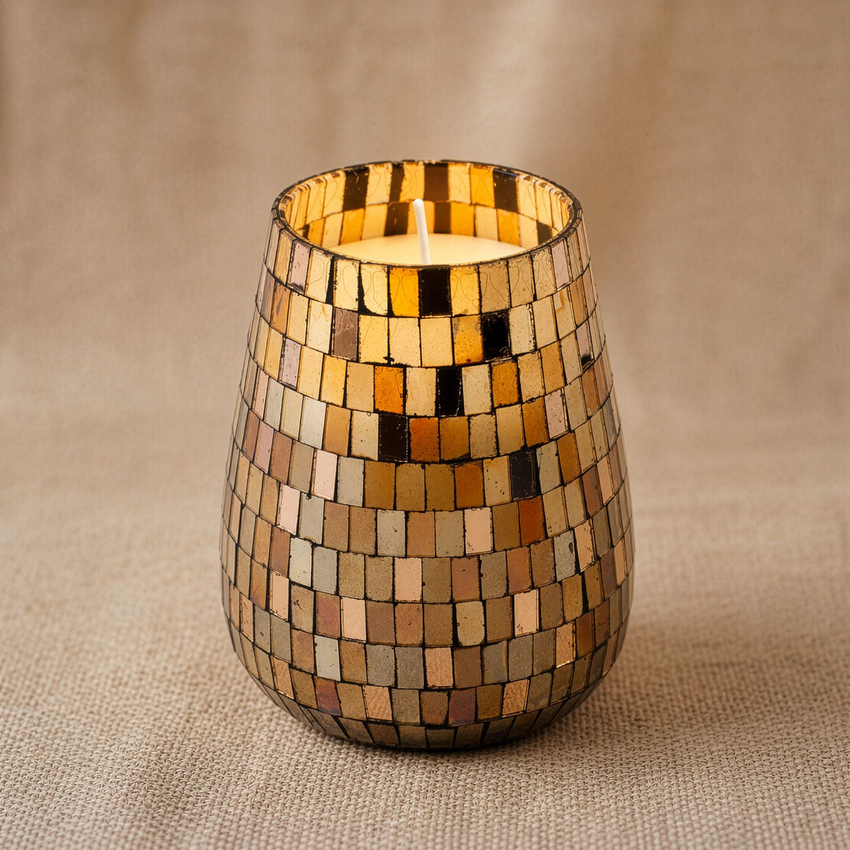 Tall Glass Jar Candles - Amber Mosaic - product view 4