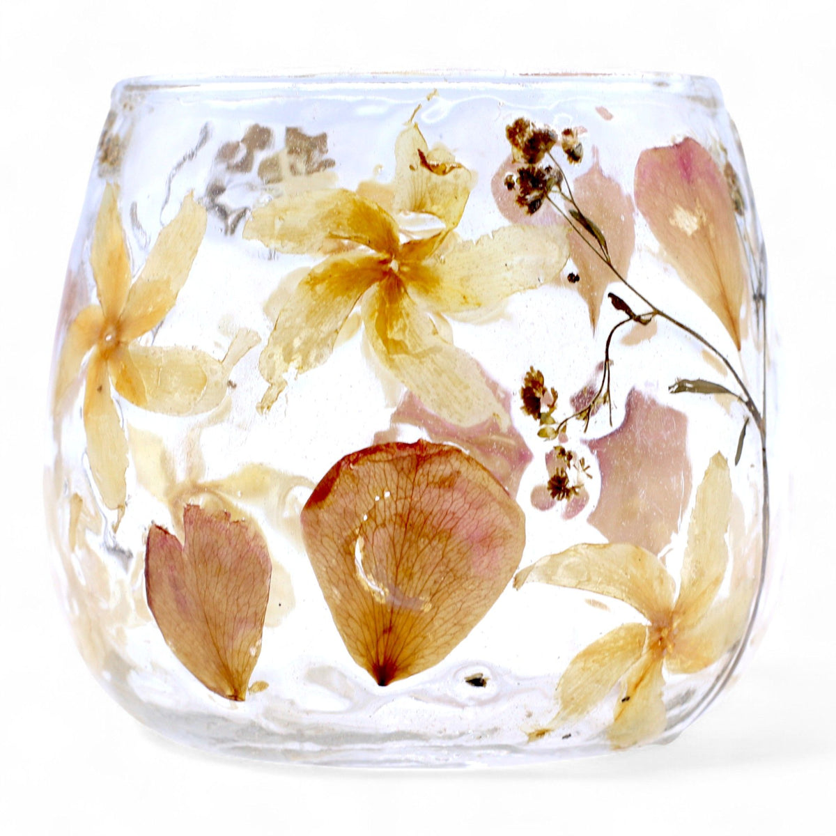 Natural Floral Glass - Straight Candle Holder - Rosa - product view 5