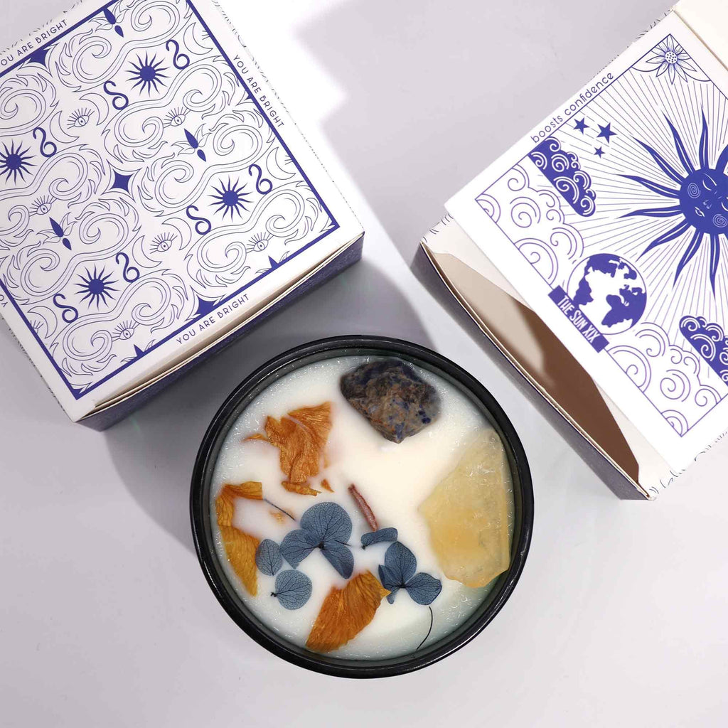 Hop Hare Crystal Magic Flower Candle - The Sun - product view 3