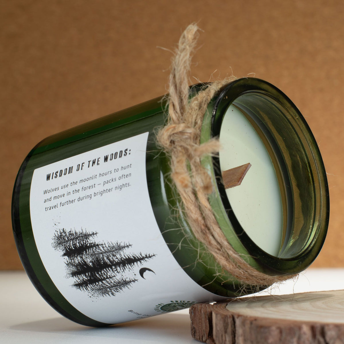 Greenman Woodwick Soy Candle - Wolf's Moon - product view 4