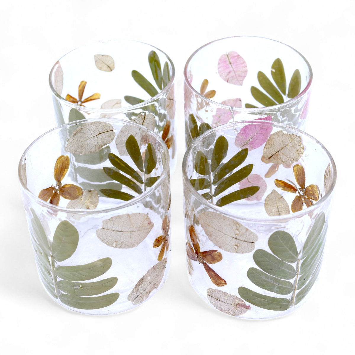 Natural Floral Glass - Straight Candle Holder - Primavera - product view 5