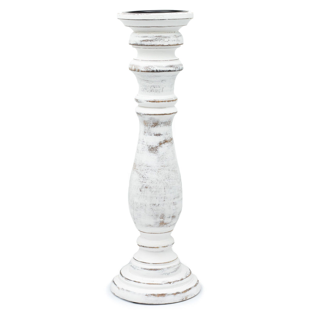 Classic Candle Stand - Whitewash - Large - product view 4