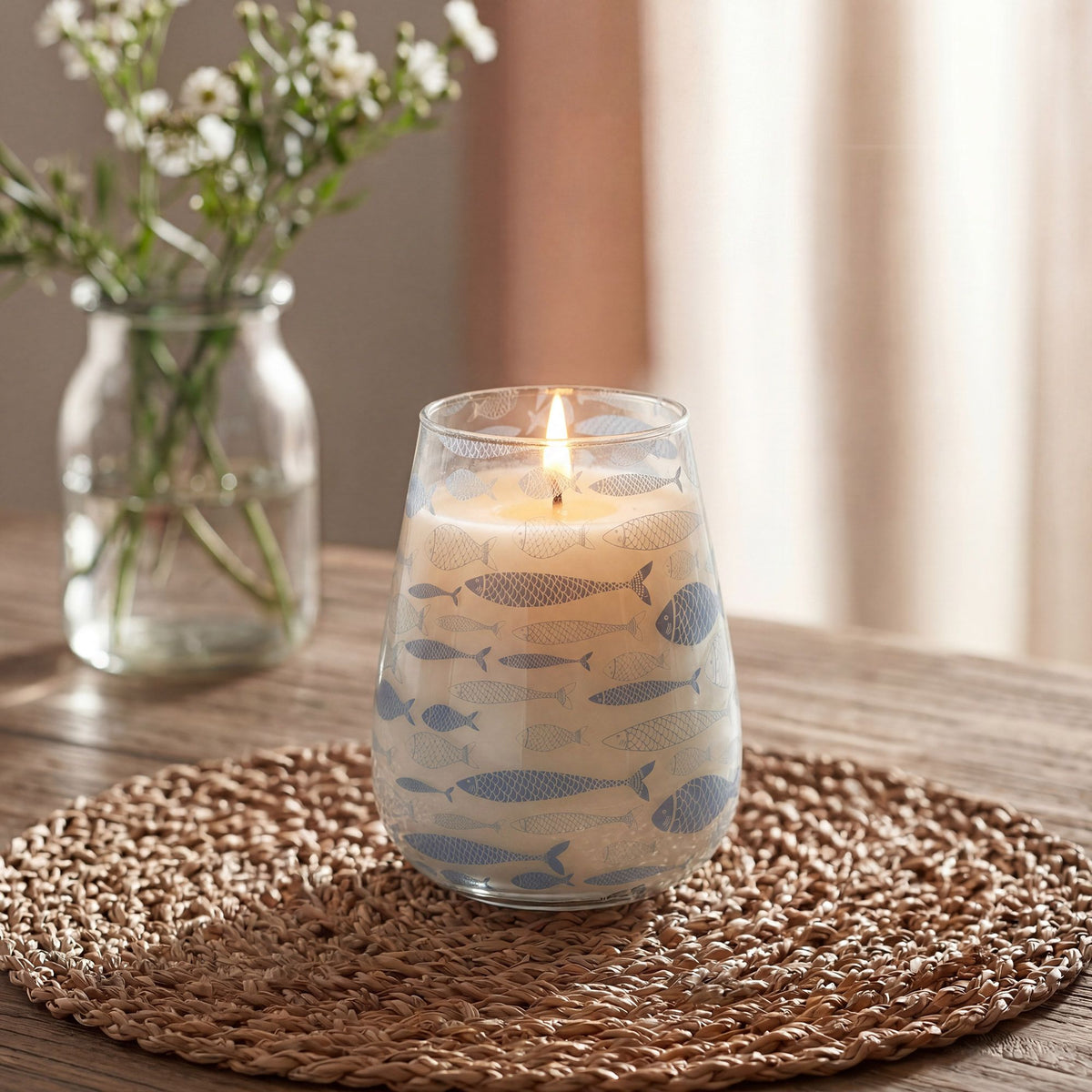 Tall Glass Jar Candles - Seabreeze - product view 3