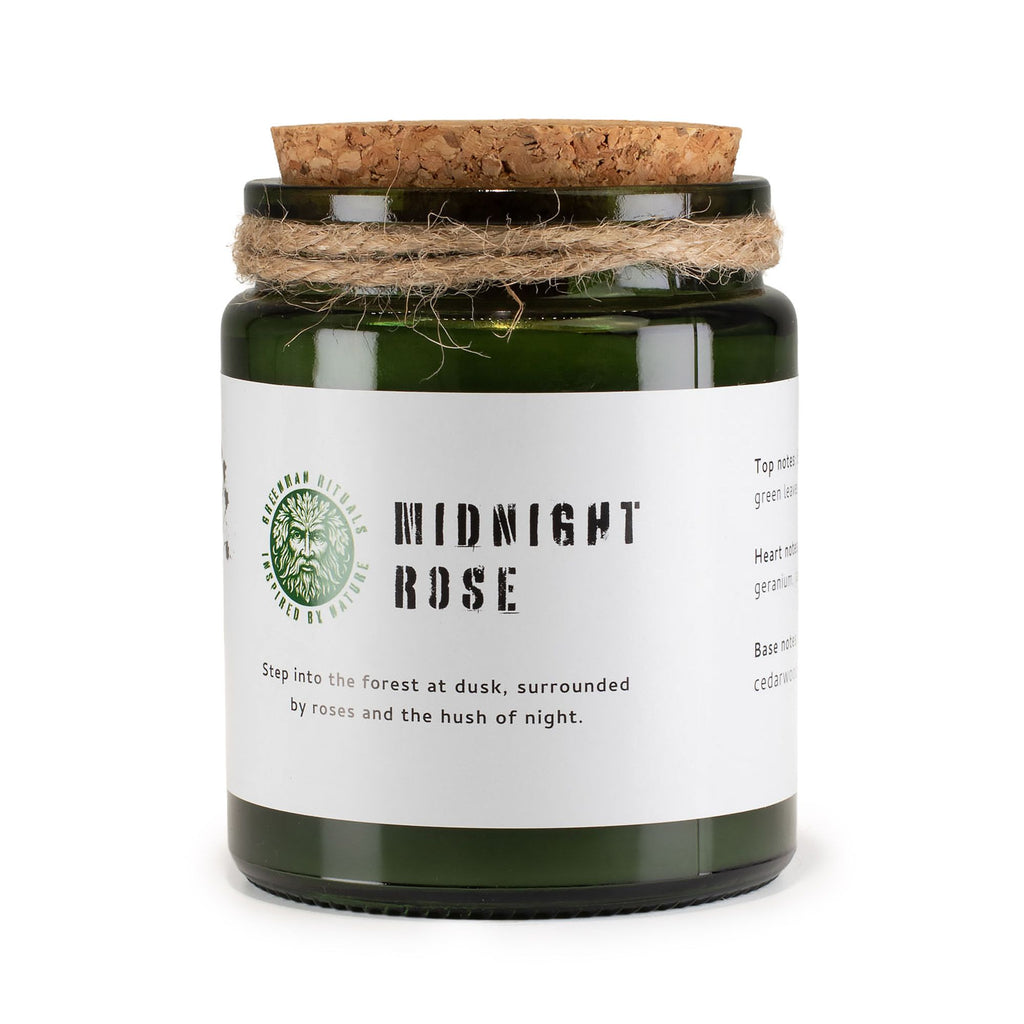 Greenman Woodwick Soy Candle - Midnight Rose