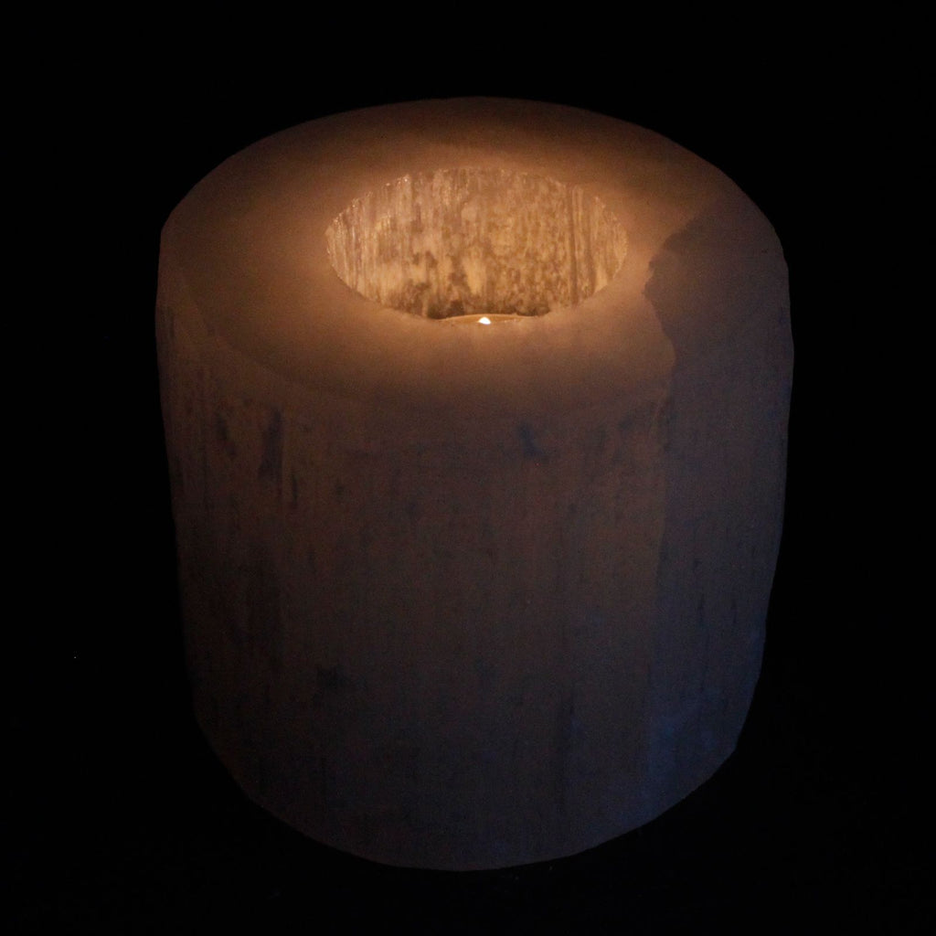 Selenite Cylinder Candle Holder - 8 cm - product view 2