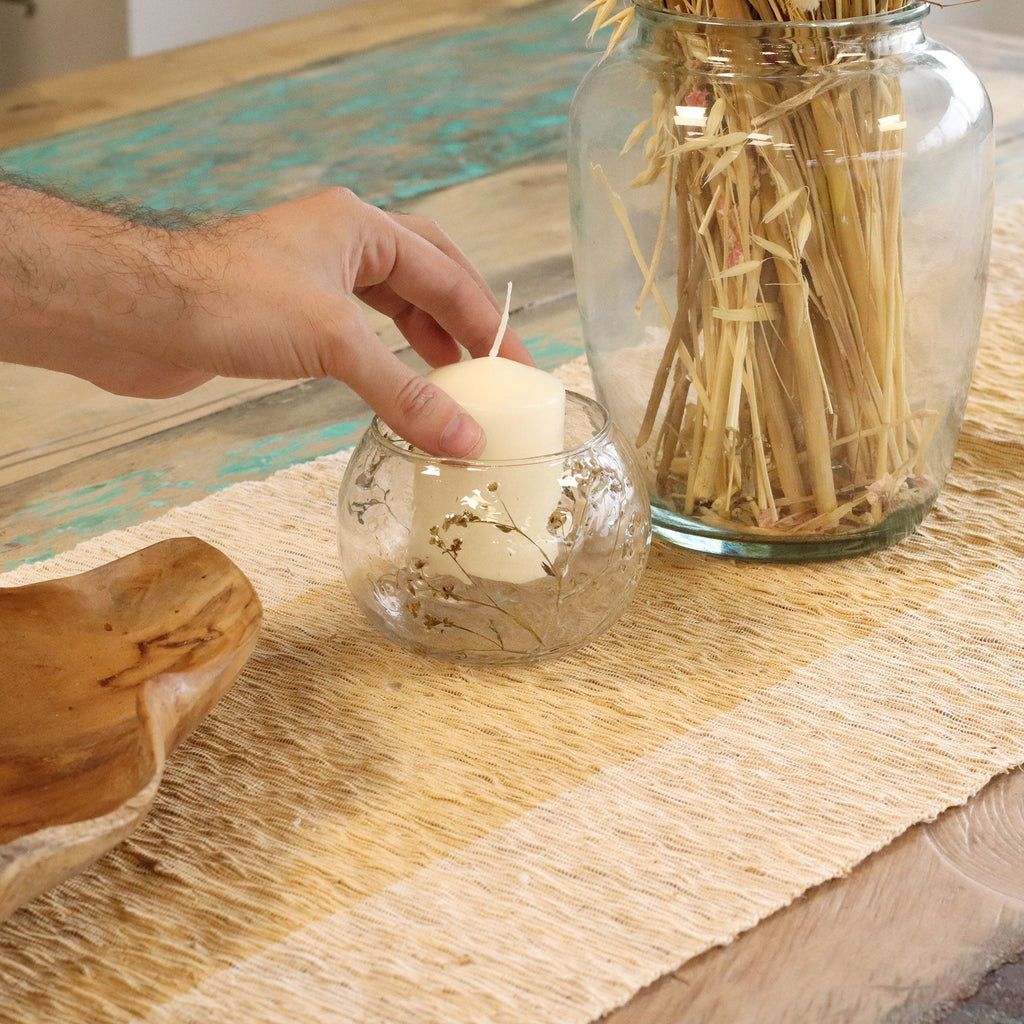 Natural Floral Glass - Bowl Candle Holder - Margarita - product view 13