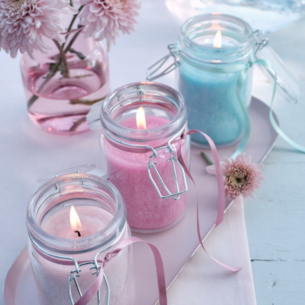 Pure Olive Wax Jar Candle 120x70 - Antique Rose - product view 2