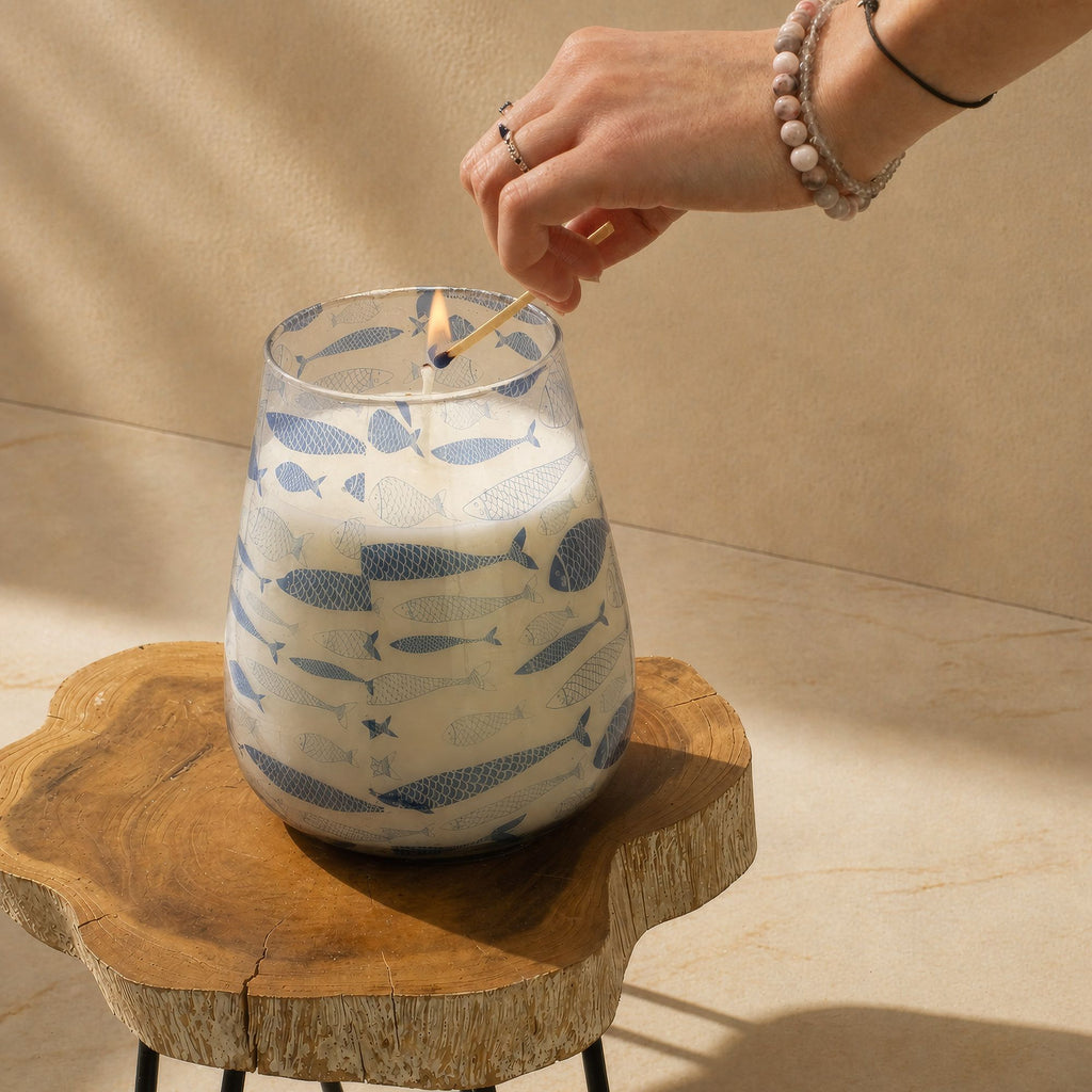 Tall Glass Jar Candles - Seabreeze - product view 5