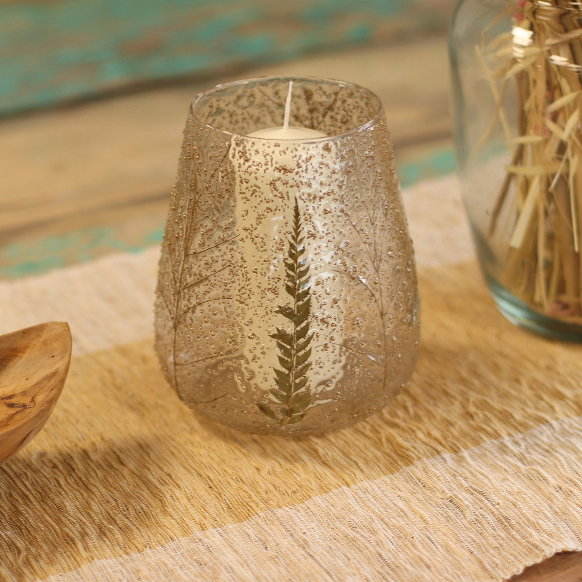 Natural Floral Glass - Large Bowl Candle Holder - Pino - product view 8