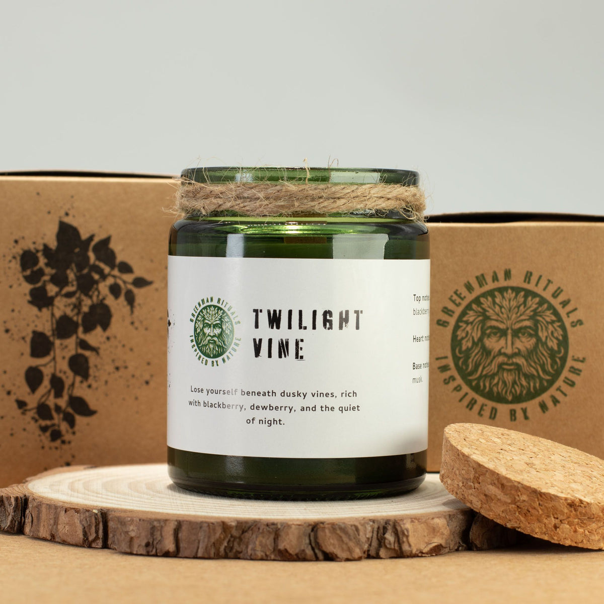 Greenman Woodwick Soy Candle - Twilight Vine - product view 4