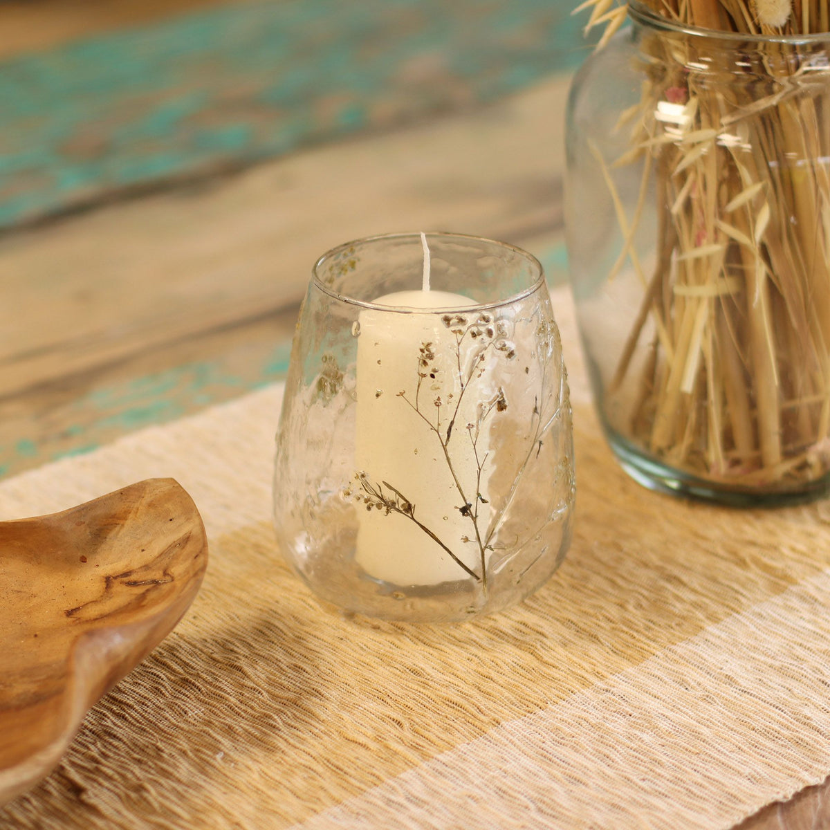 Natural Floral Glass - Vase Candle Holder - Margarita - product view 5