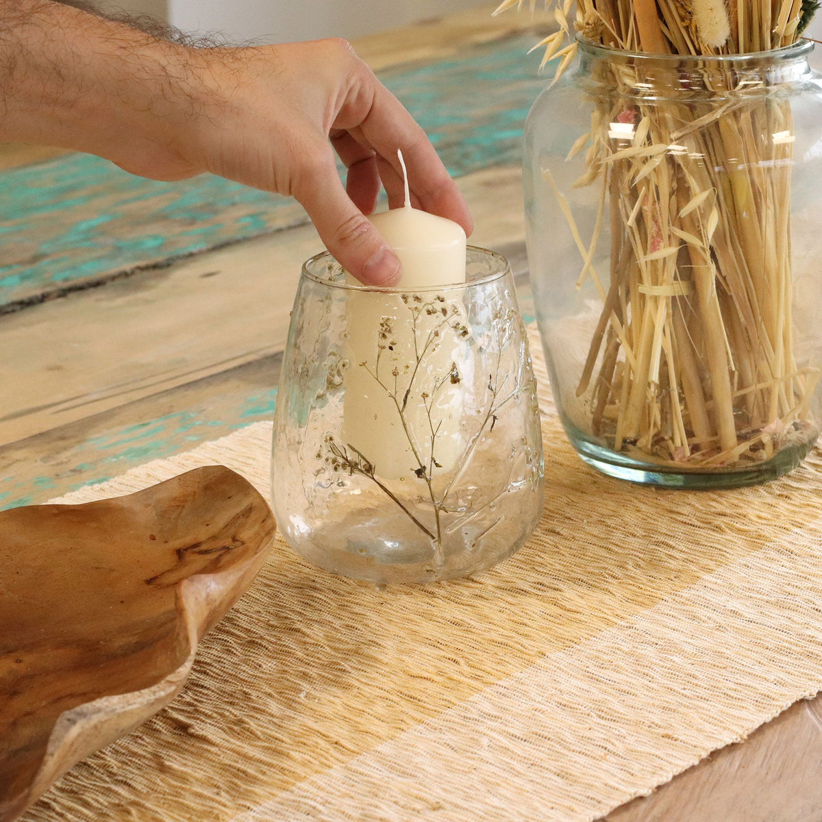 Natural Floral Glass - Vase Candle Holder - Margarita - product view 6