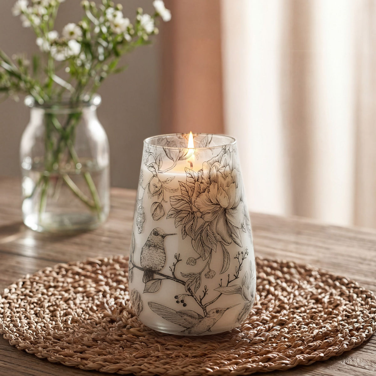 Tall Glass Jar Candles - Drawn by Flame - product view 2